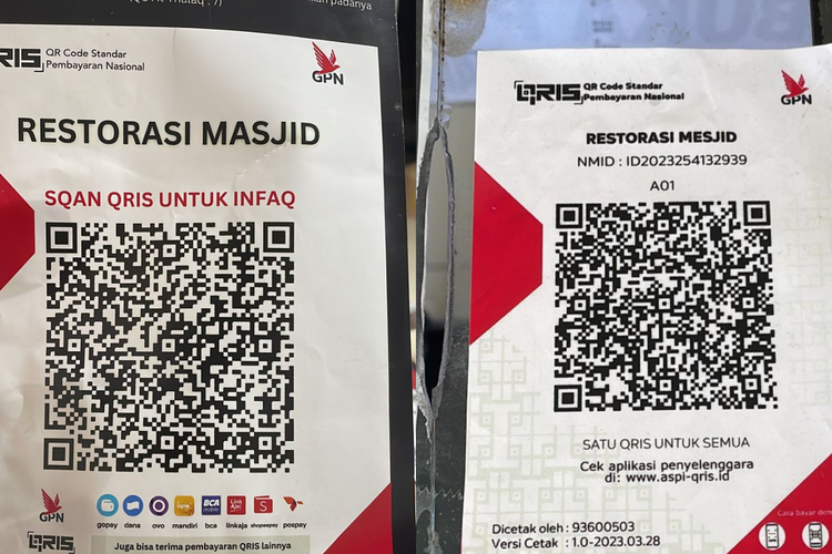 Ada 50 Stiker Barcode QRIS Kotak Amal Palsu di Masjid Istiqlal