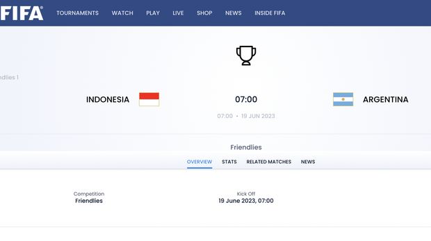 Sah! Indonesia vs Argentina Sudah Masuk Agenda FIFA